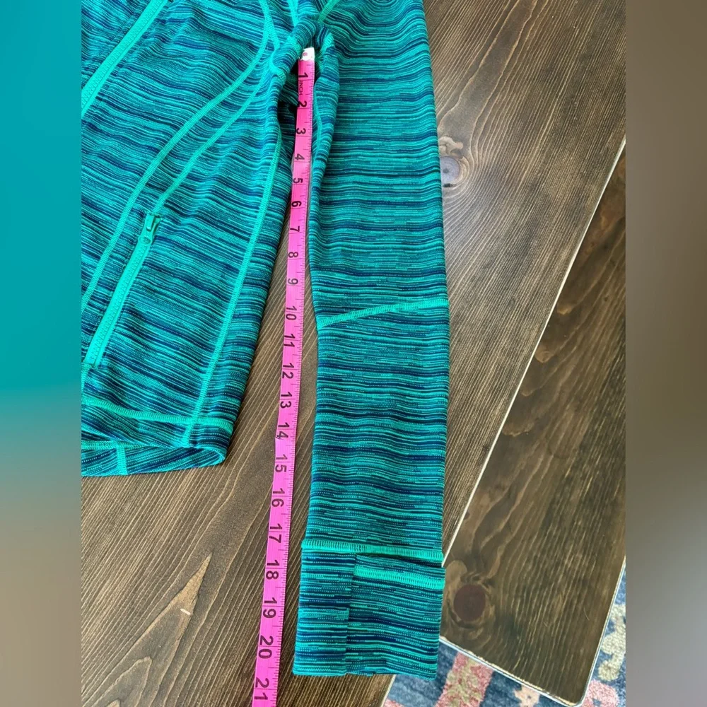 Lululemon Define Jacket in Cyber Jungle Hero Blue Green Striped Colorway Size 10